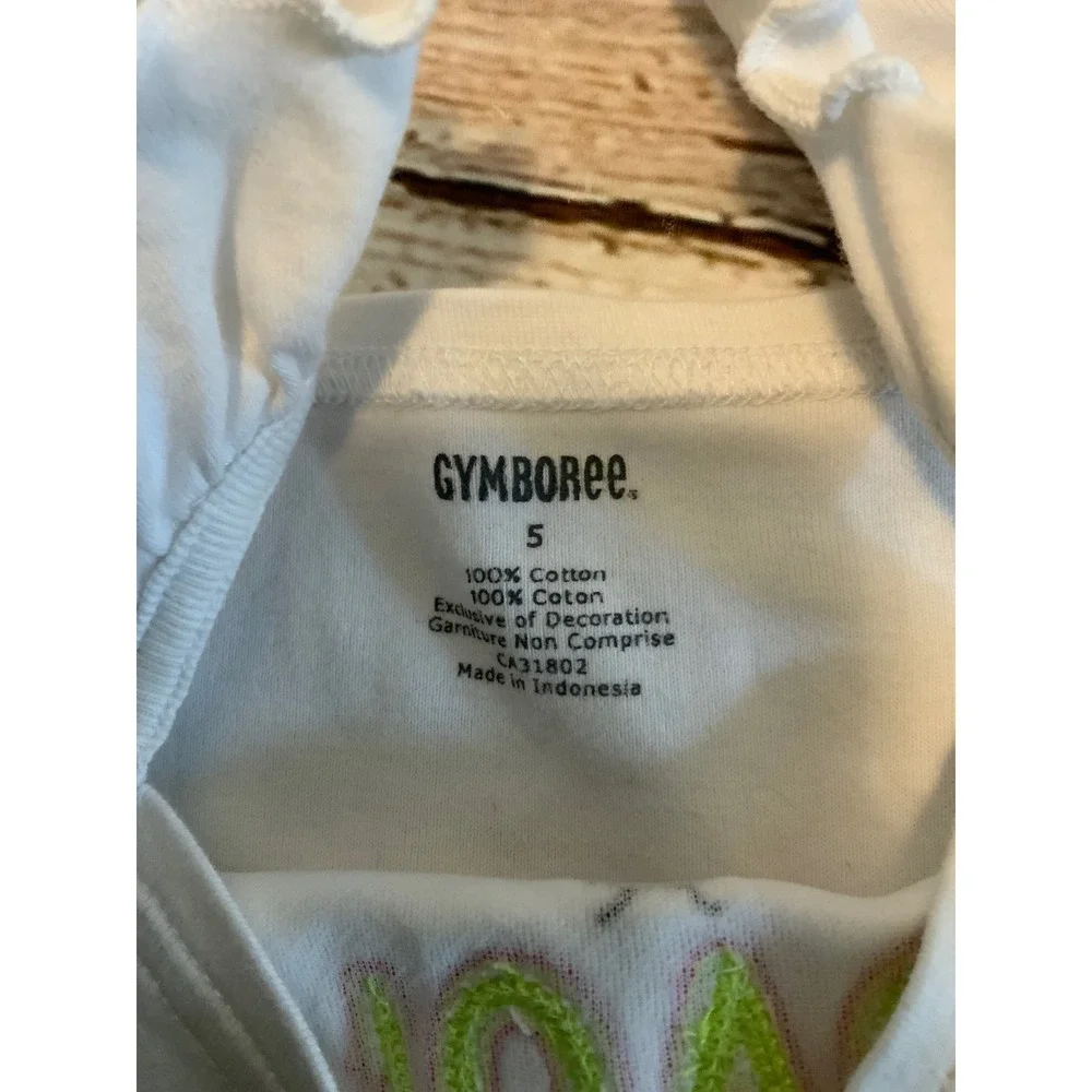 Gymboree Girls White Love Ladybug Ruffle Tank Top Pretty Lady Size 5 Cotton